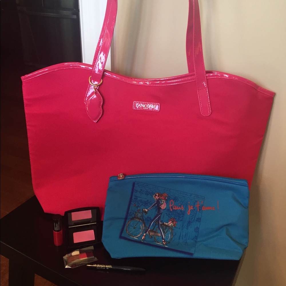 Lancôme tote, bag and cosmetics